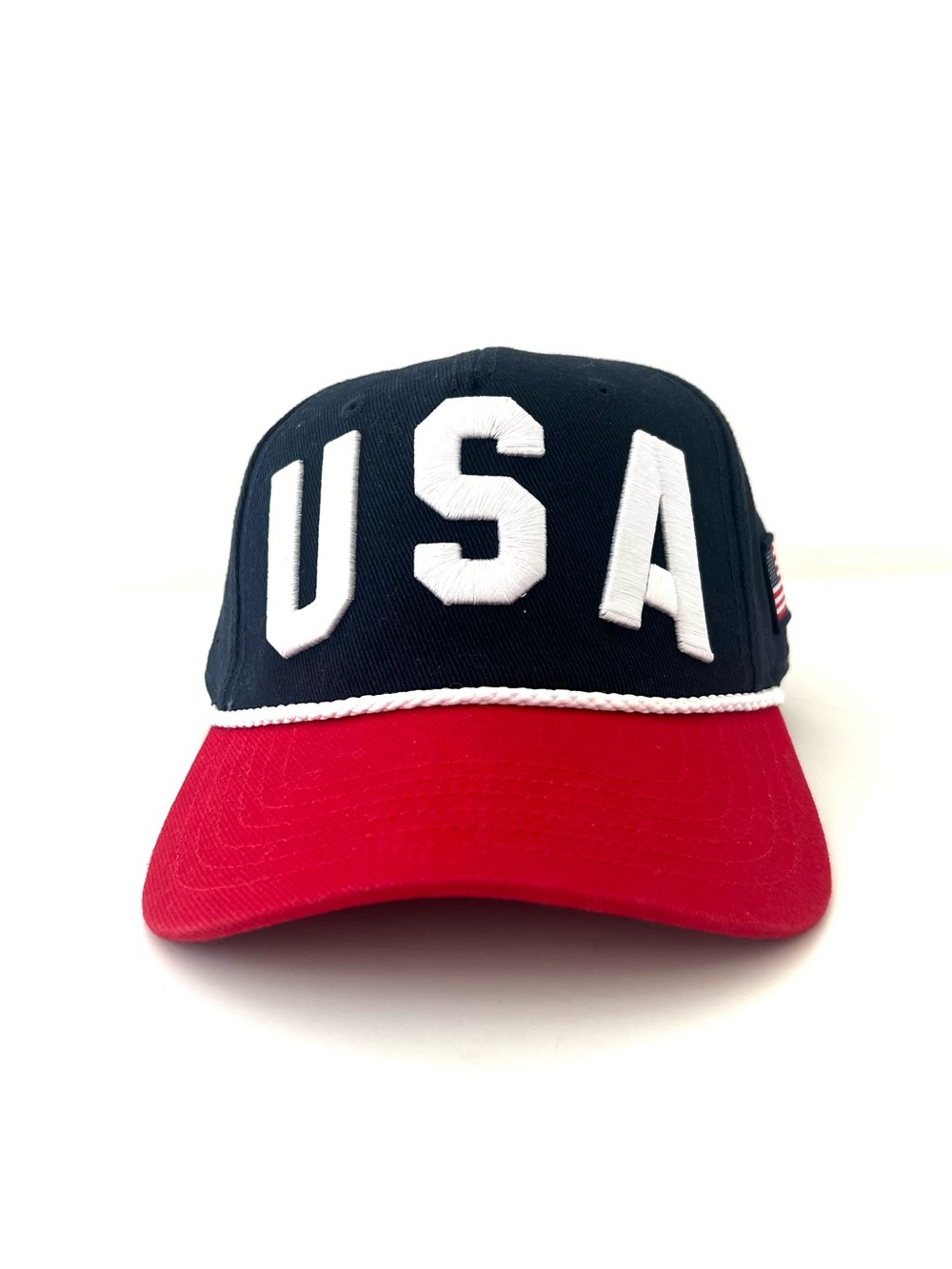 MAD Engine USA Rope-Trim Snap Back Cap Navy Red & White NEW